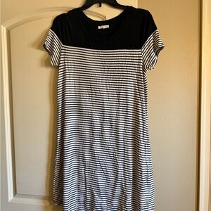 Maurices Classic Black and White Striped Mini Dress